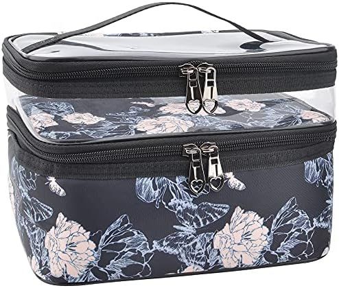 Amazon.com : Makeup Bag,OCHEAL Large Travel Cosmetic Bags for Women Washable Make Up Bag Organize... | Amazon (US)