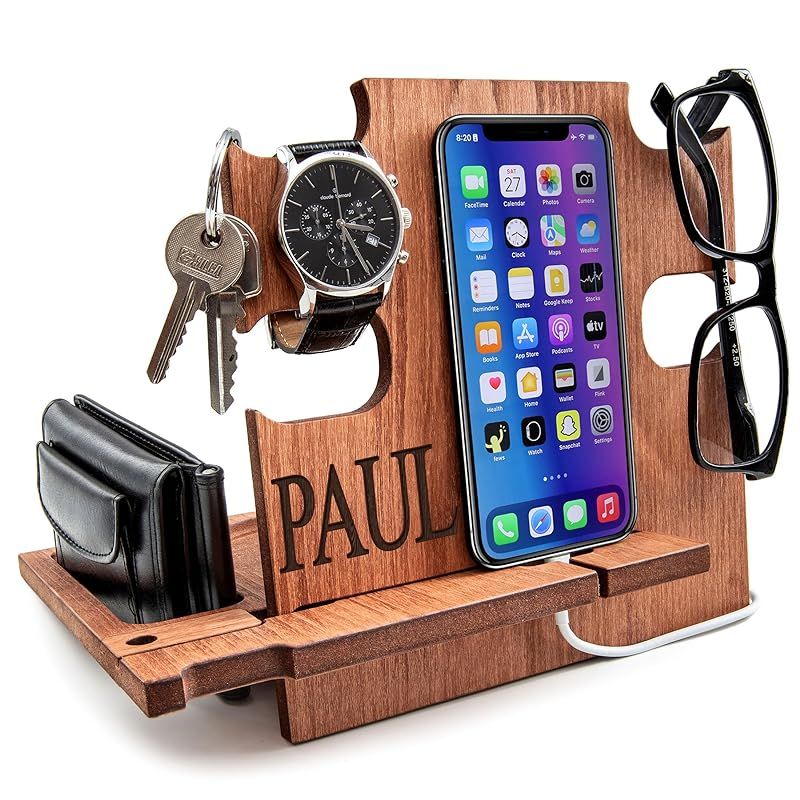 Gift for Him, Personalized Gift, Docking Station, Charging Station, Phone Dock, Cell Phone Stand,... | Amazon (US)