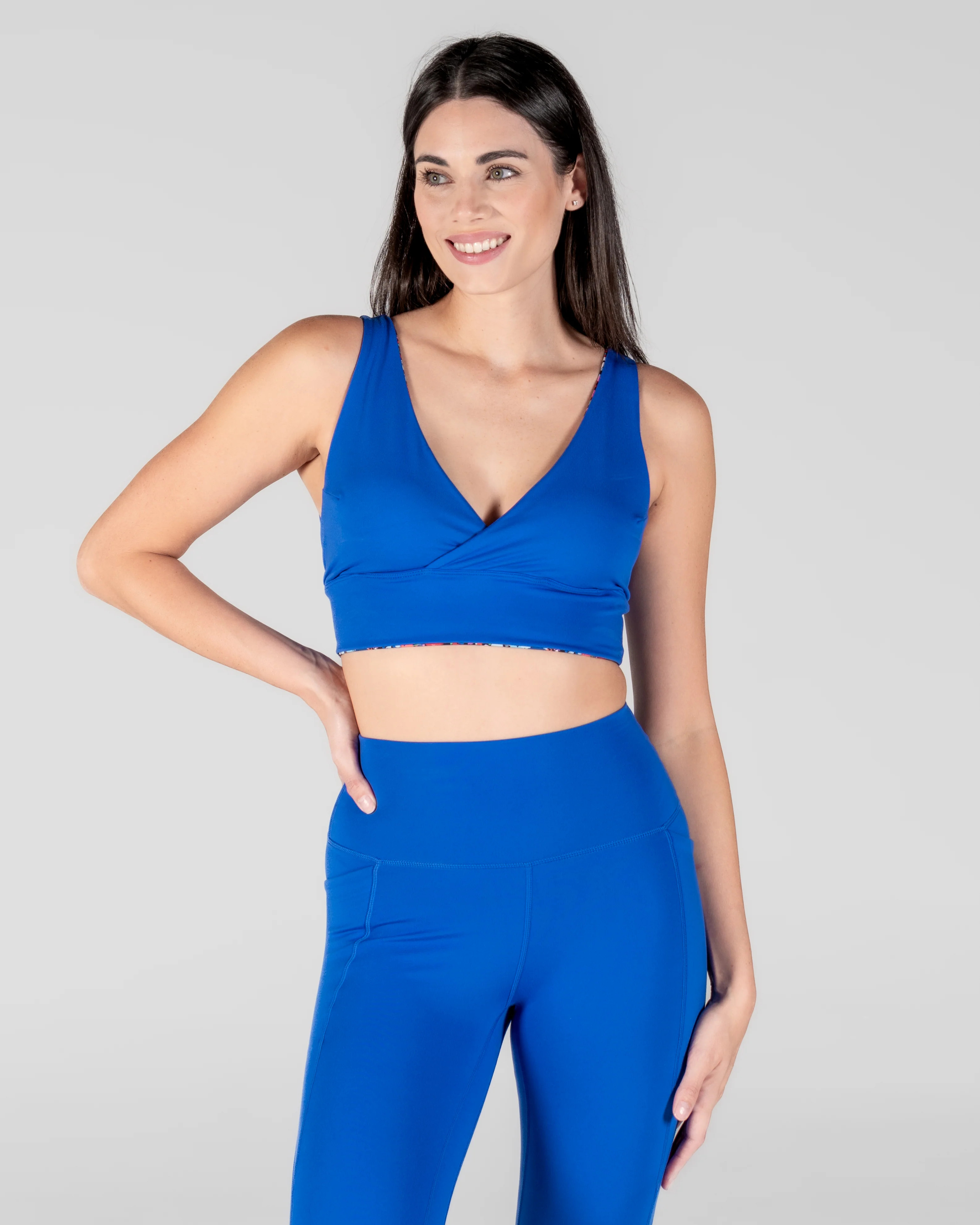 4-in-1 Salutation Sports Bra - Cobalt Blue & Winter Garden | Senita Athletics