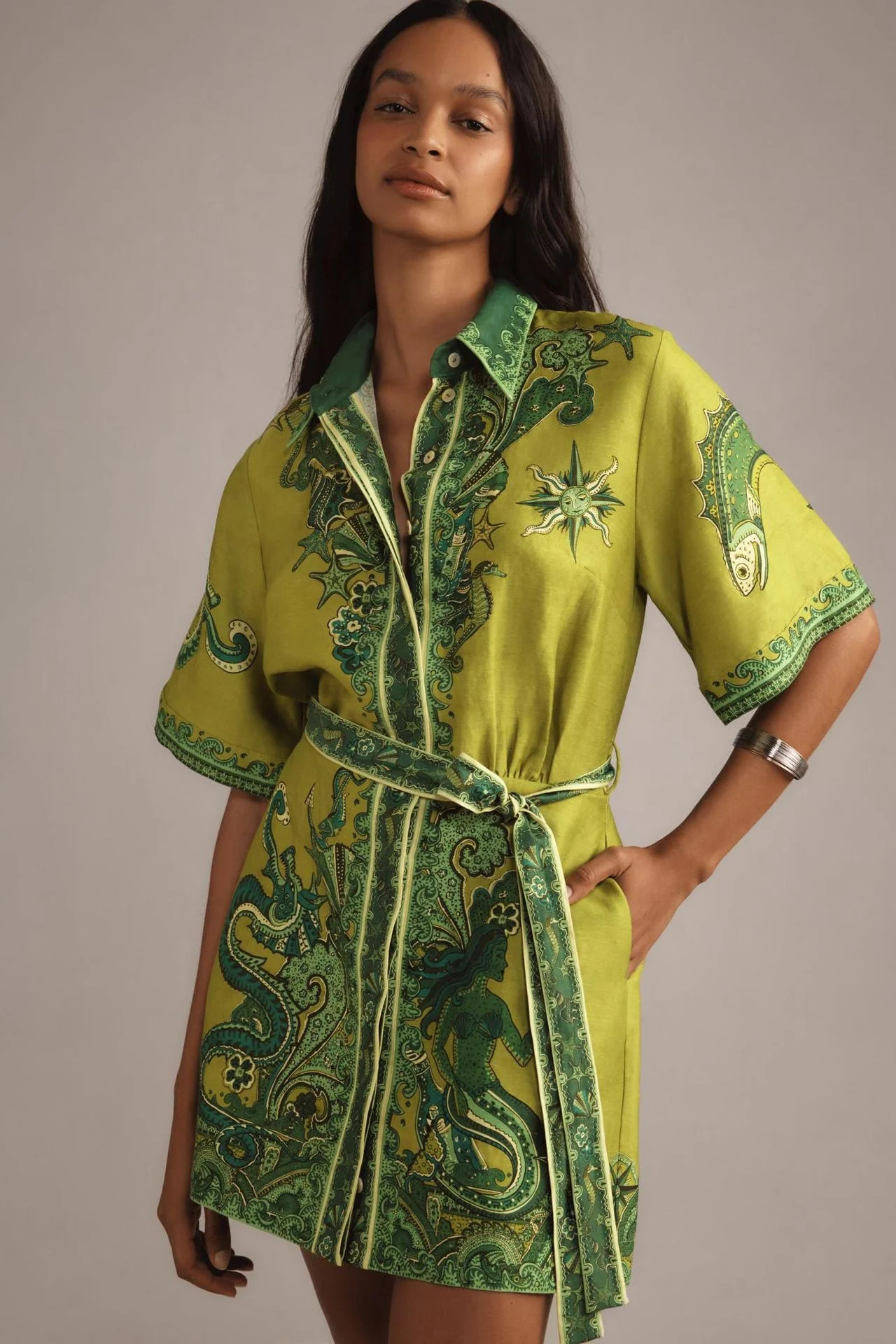 2026 New Floral Print Tie-Waist Short-Sleeve Dress for Women - Walmart.com | Walmart (US)