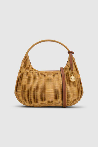 Clara Wicker Mini Bag - Natural/Cognac | Oroton | Oroton