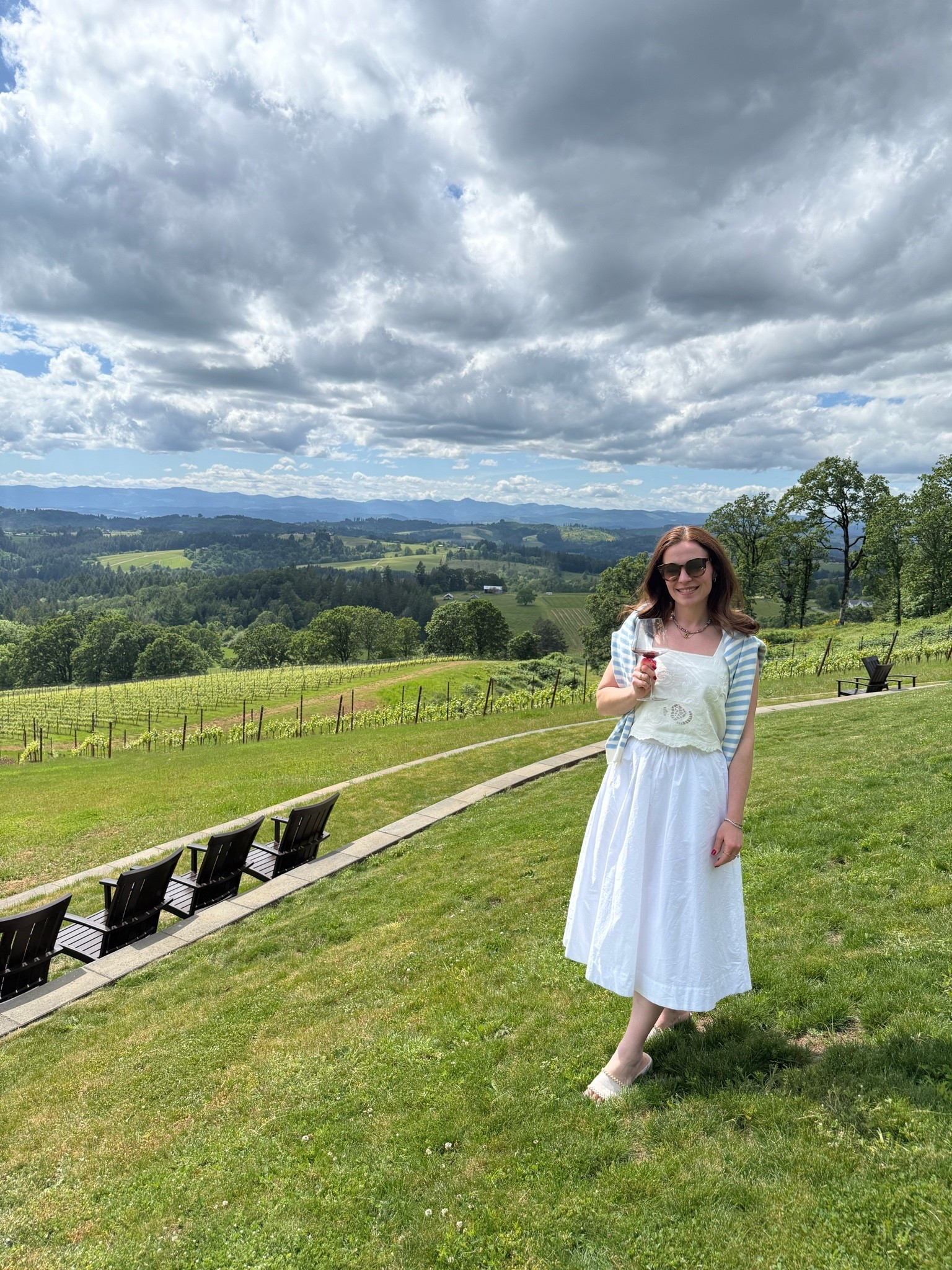 Wine tasting in the Willamette Valley￼ is one of the most wonderful things you can do with a Sunday afternoon. I love wearing white for wine tasting, feels so classy! I wear this white midi skirt all the time, and I’m linking similar options from this year.

#LTKmomlife #LTKMothersDay