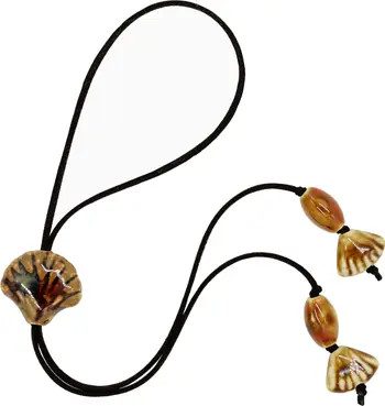 Suede Necklace With Ceramic Seashell Tie Charm Vacation Looks Vacation Dinner Vacation Lunch | Nordstrom