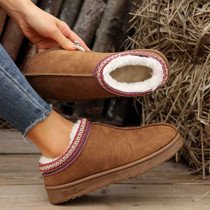 Women'S Boot Short Ankle Platform Heighten Fleece Lined Snow Slipper Classic Anti-Slip Outdoor | SHEIN