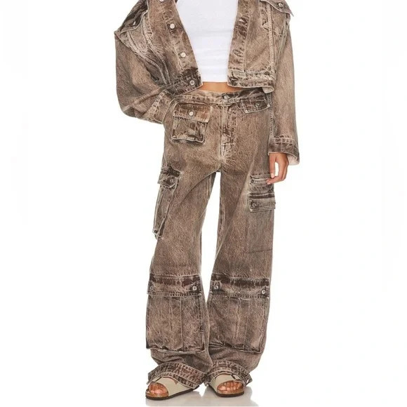 NWT Revolve GRLFRND Brown Cargo Women denim Jeans | Poshmark