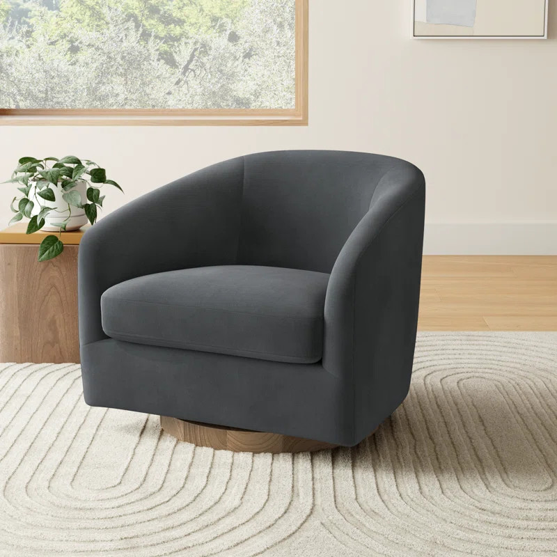 Bennett Upholstered Swivel Barrel Chair (Set of 2) | Wayfair North America