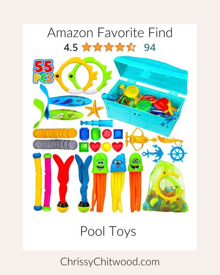 Super-fun kids’ pool toys for summer! It’s awesome that this has lots of traditional pool toys as well as the treasure chest with coins and gems for lots of swimming fun. 

I got this for my son and he absolutely loves it! 

Amazon find, favorite finds, kids, kid pool toy, swim

#LTKSeasonal #LTKkids #LTKfamily