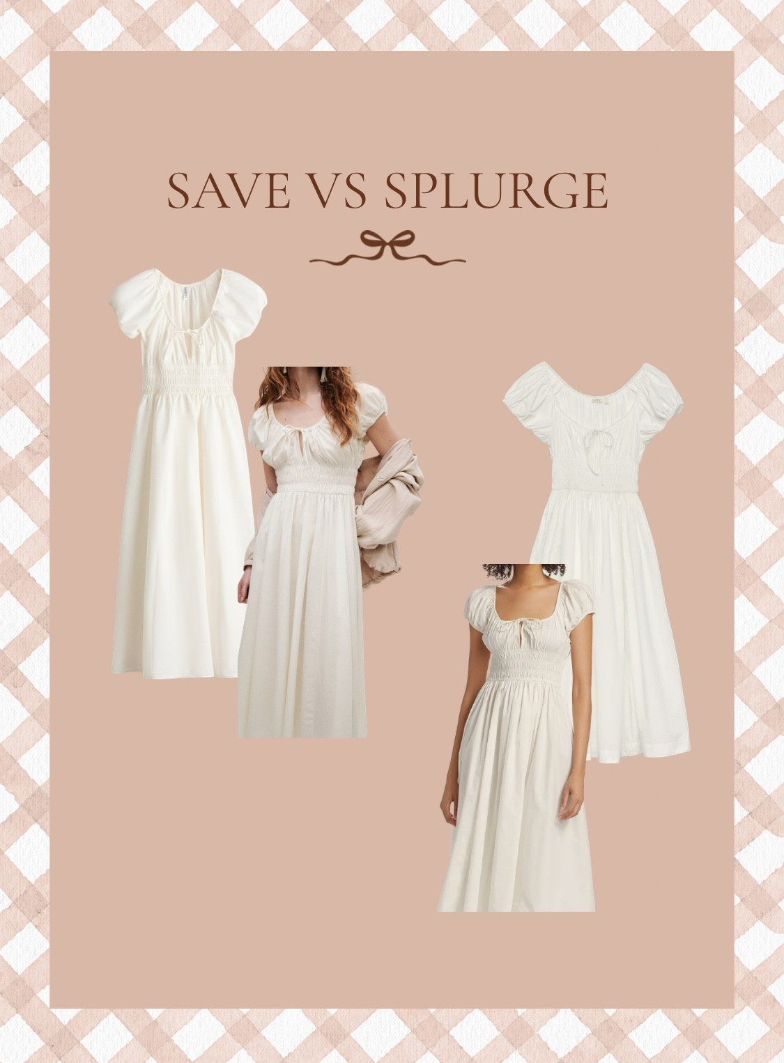 Would you believe the dress on the right is more than 9 times the price than the dress on the left?! I own and love the “save” version. It comes in white and a pretty print! The material is thick and not see-through.

#LTKootd #LTKmomlife #LTKselfcare