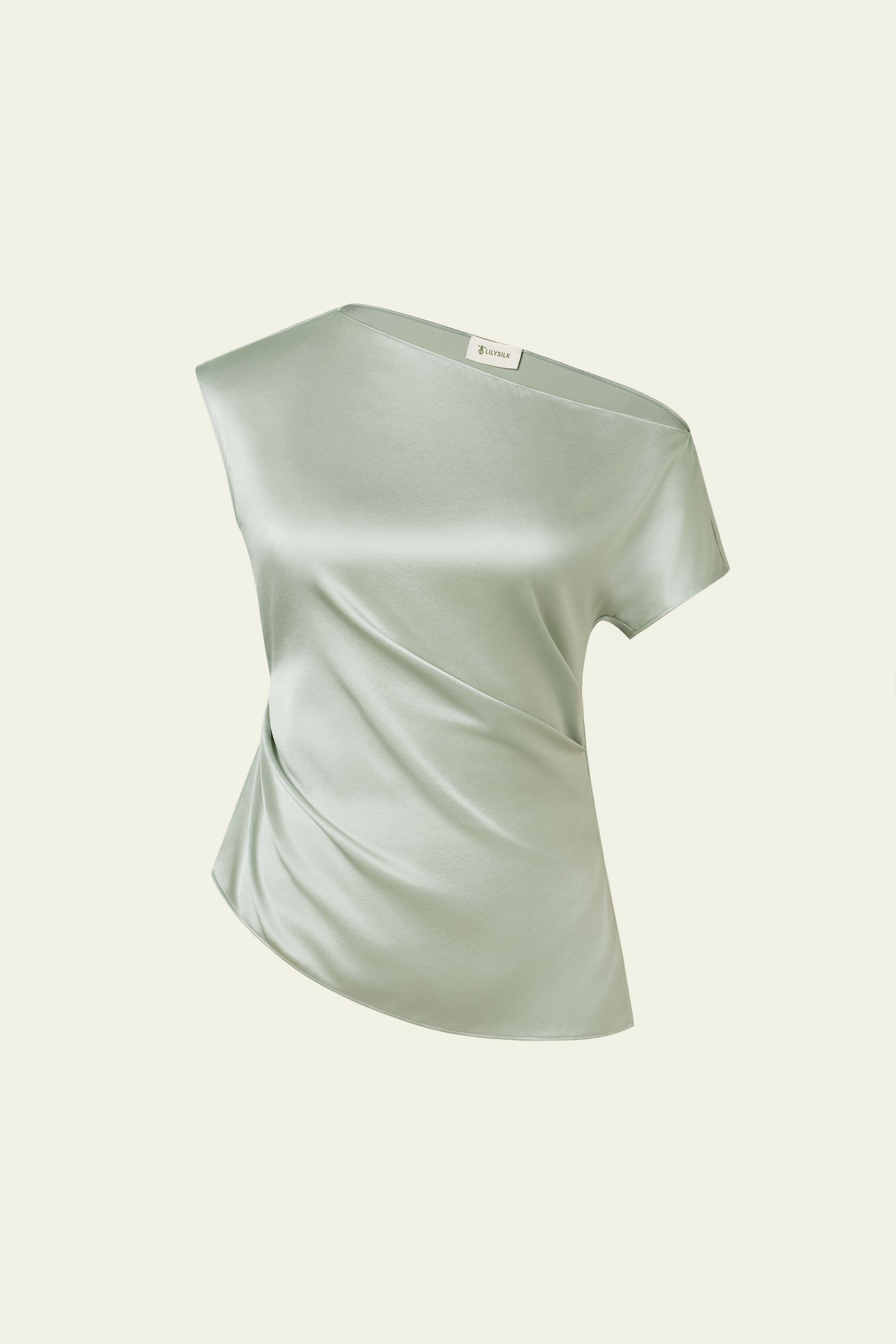 Stretch Charmeuse Asymmetric Top | LILYSILK