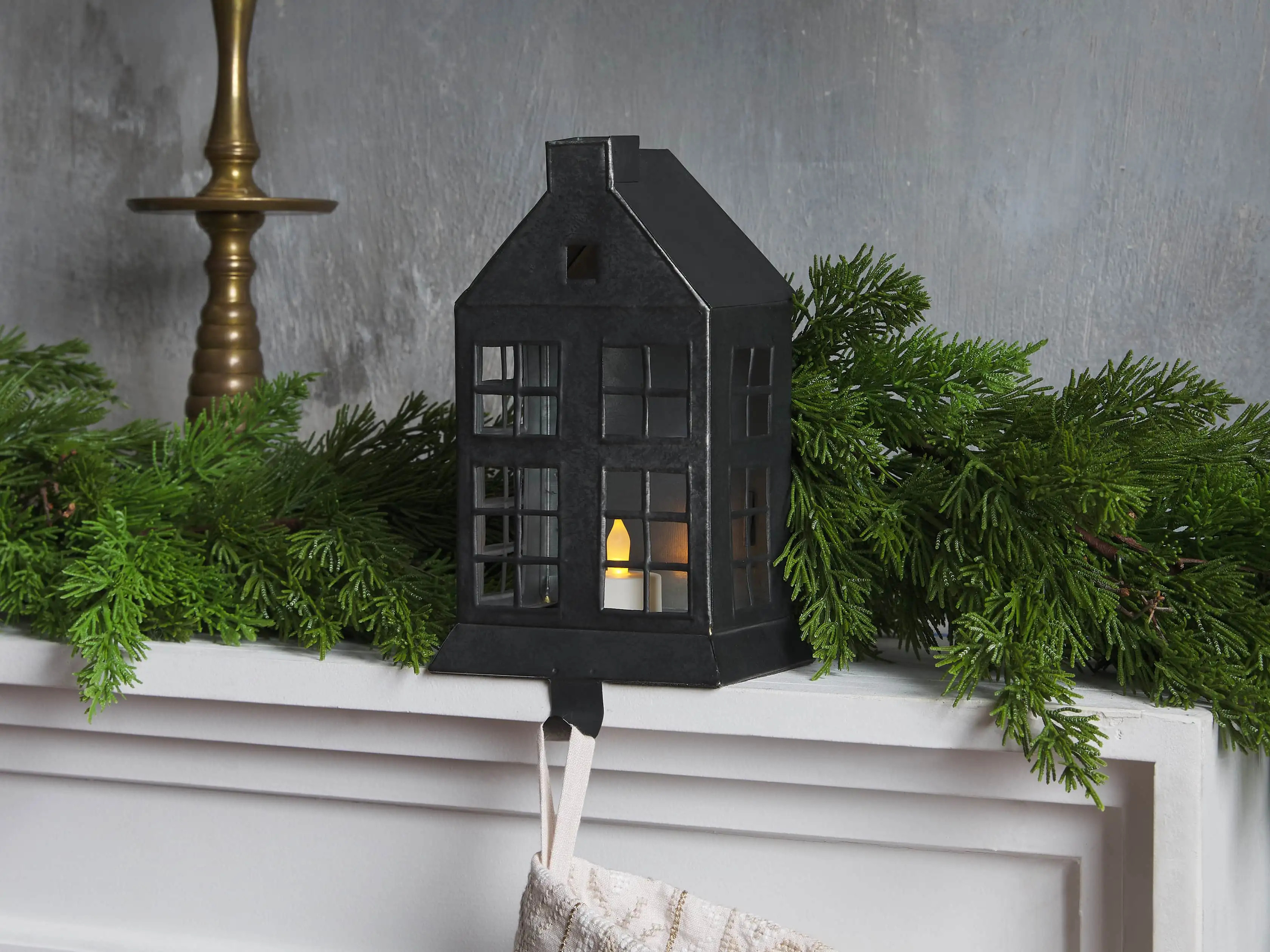 Galvanized Dutch House Stocking Holder | Arhaus | Arhaus