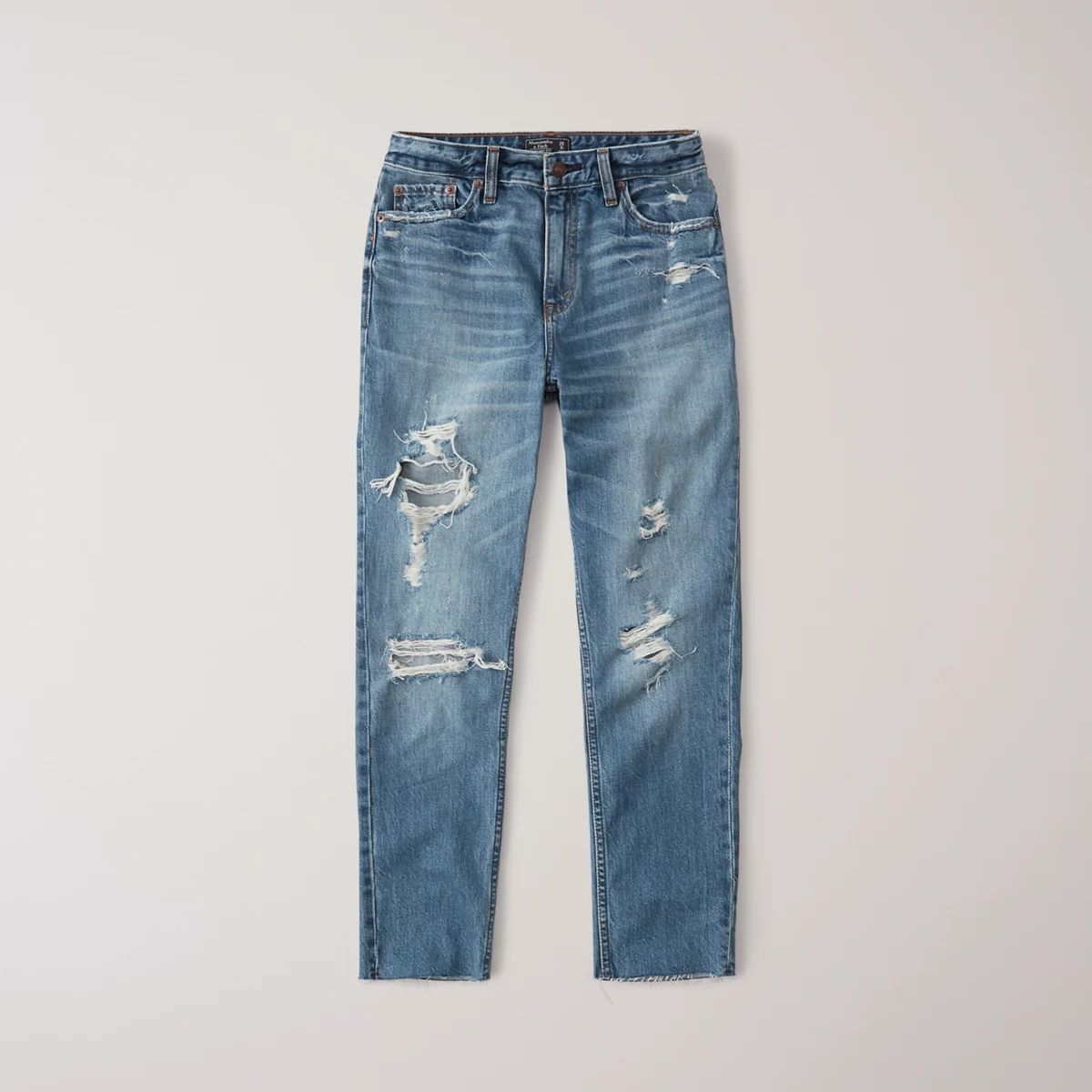 Ripped High Rise Mom Jeans | Abercrombie & Fitch US & UK