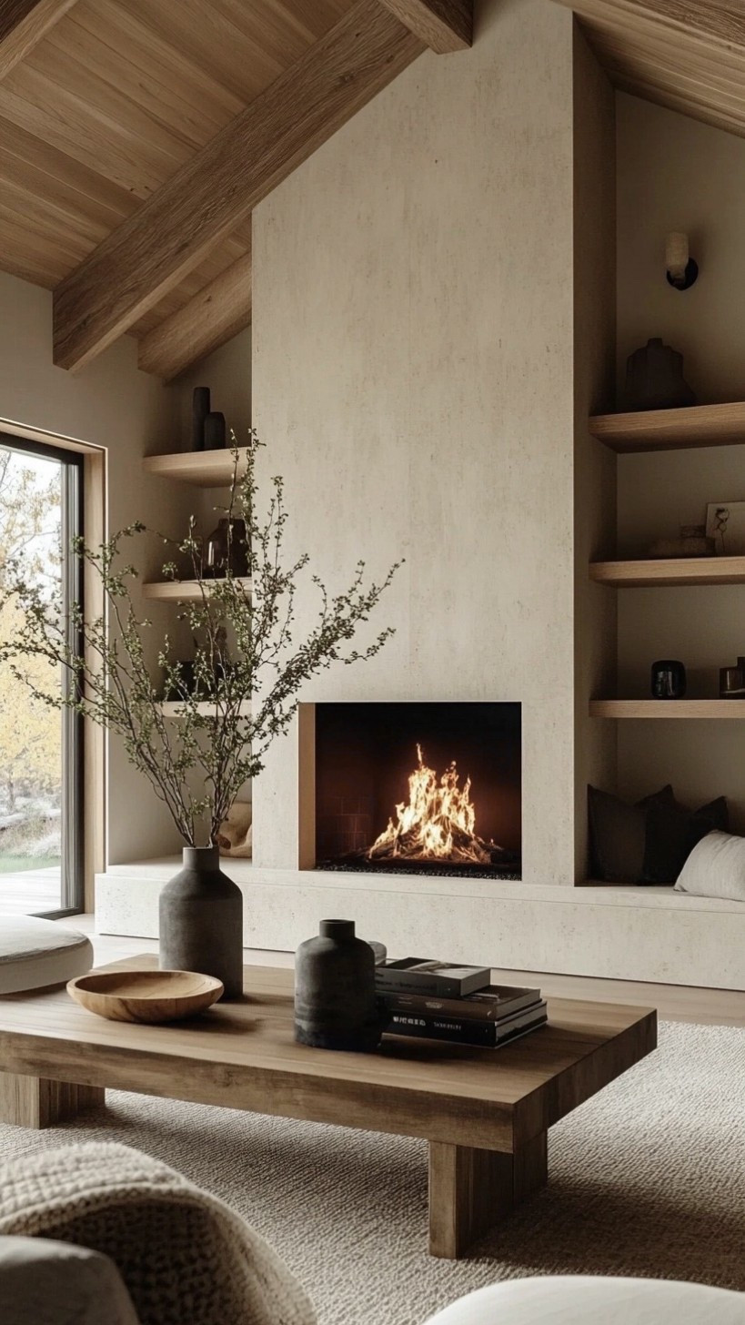 Earthy Modern living room 🤎 cozy nights by this fire… yes please! 

#LTKHome #LTKSaleAlert
