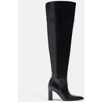 Stradivarius Pleated high-heel knee-high boots BLACK 4 | Stradivarius (UK)