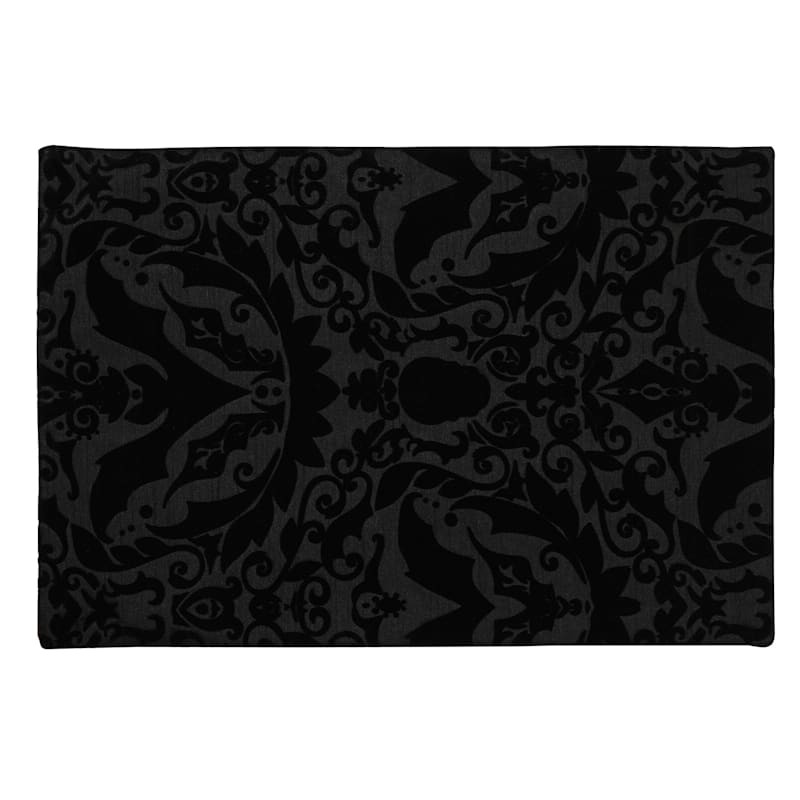 Southern Gothic Black Embossed Placemat, 19x13 | At Home