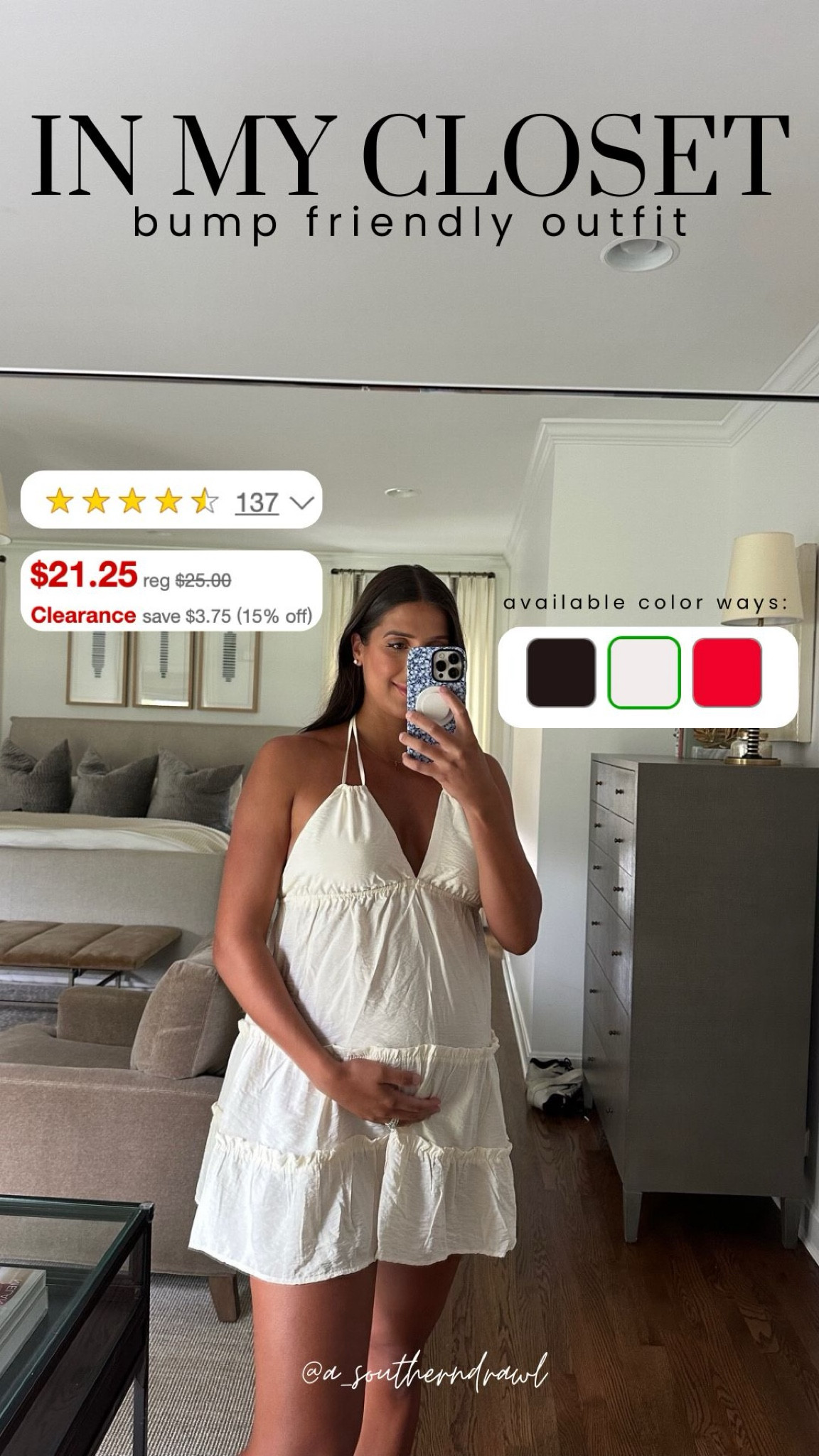 ‼️🚨 Sale Alert!! bump friendly dress from Target! Perfectly flowy for the bump!👏

Fit tips: tts, M to accommodate bump

white dress, target dress, dress from target,  bump friendly dress, dress under $30, mom to be dress, Grace White, A Southern Drawl

#LTKSaleAlert #LTKBump #LTKFindsUnder50