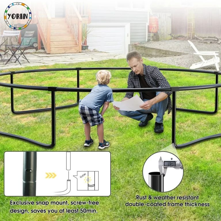 YORIN Trampoline, 14FT Trampoline for Adults and Kids, ASTM Approved 1400LBS Trampoline with Encl... | Walmart (US)