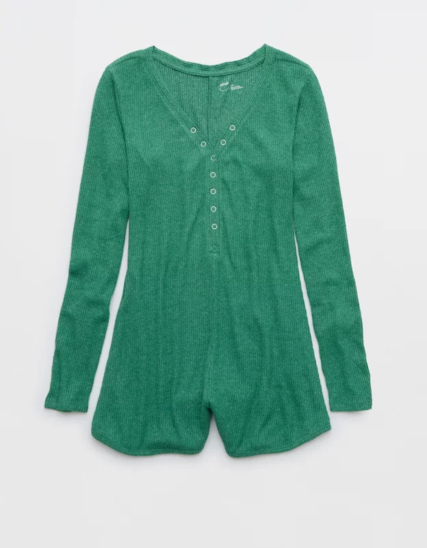 Aerie Cozy Knit Ribbed Romper | American Eagle Outfitters (US & CA)