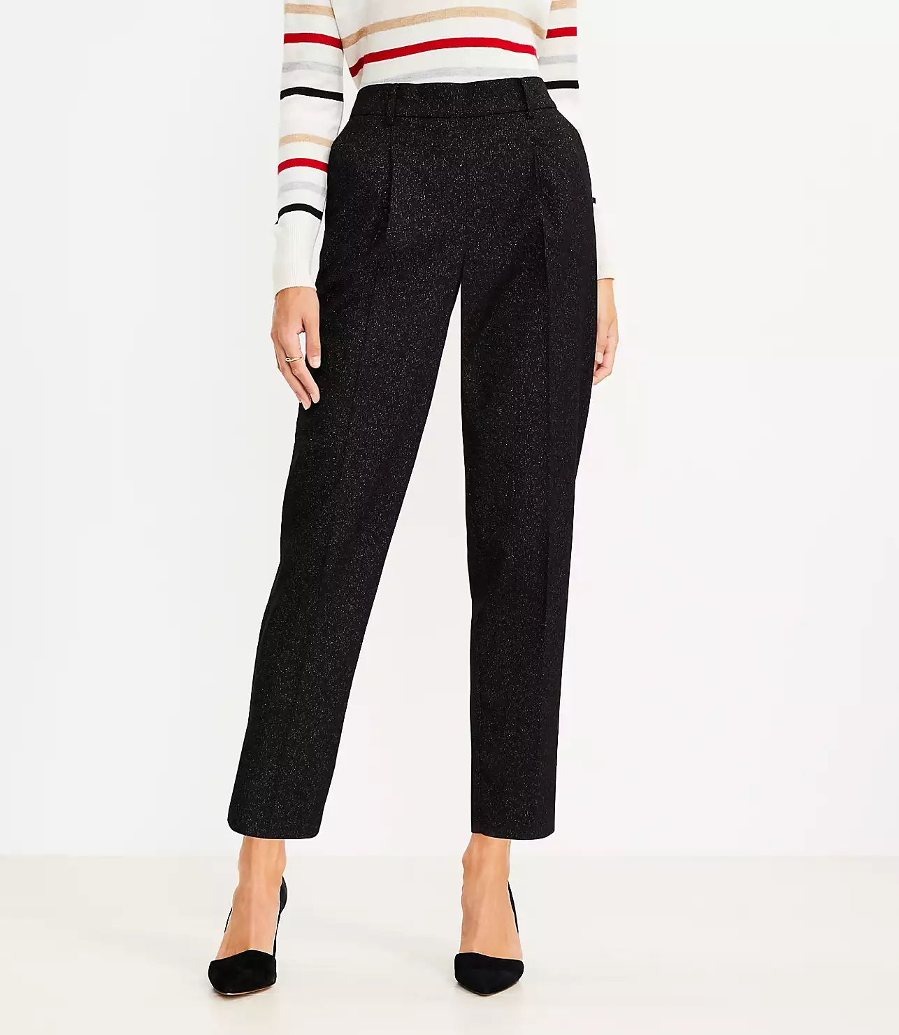 Pull On Taper Pants in Shimmer | LOFT