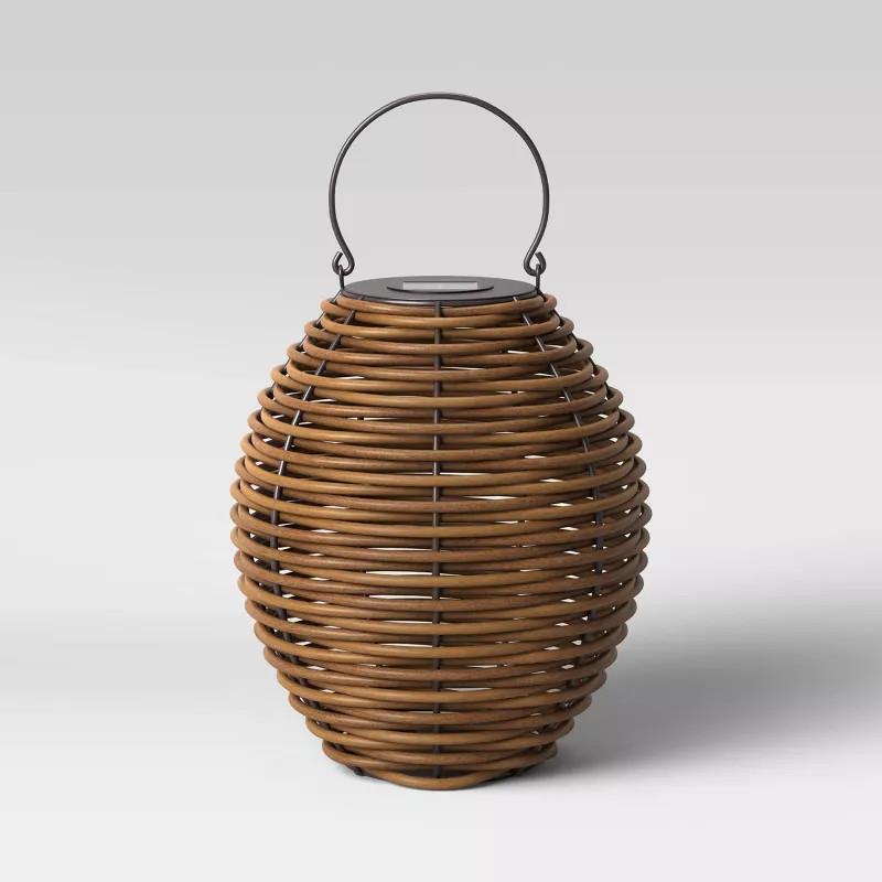 Solar Chunky Rattan Outdoor Lantern - Smith & Hawken™ | Target