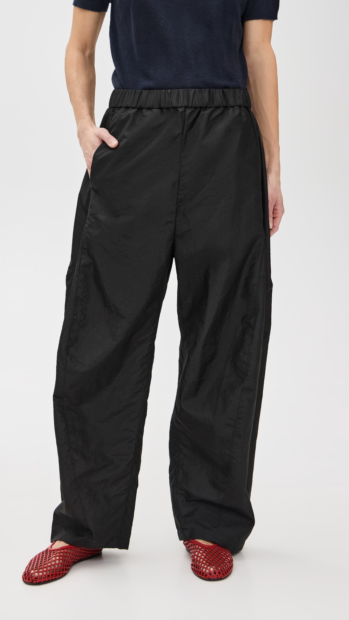 Tibi Petite Crispy Nylon Winslow Pants Black M | Shopbop