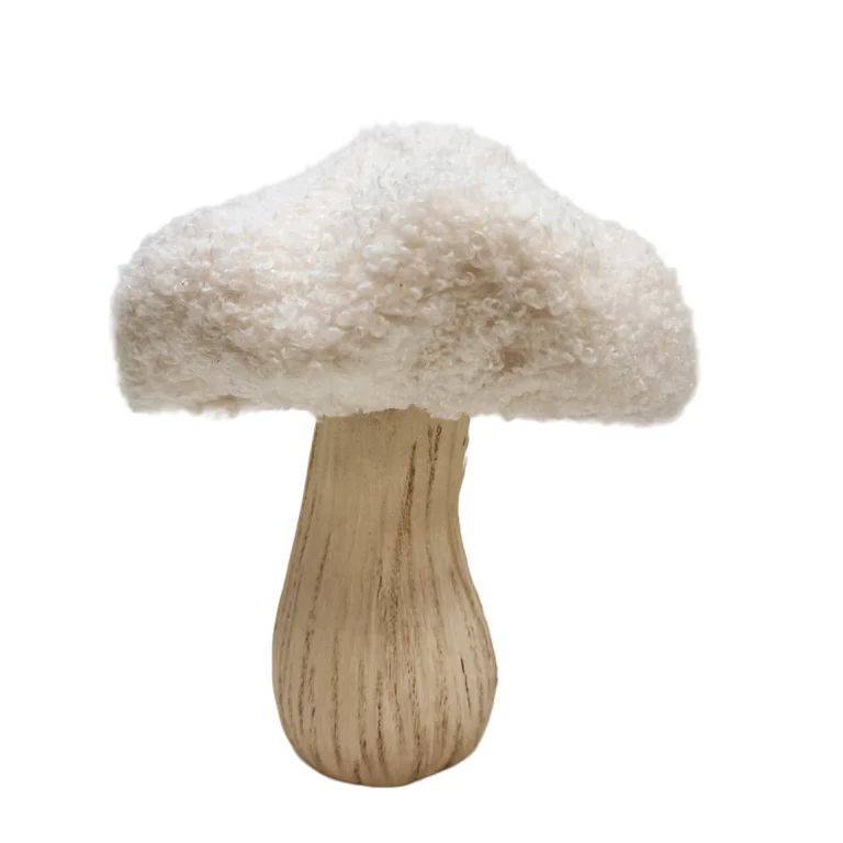 6-inch Cream Sherpa Mushroom Decor, Way to Celebrate | Walmart (US)