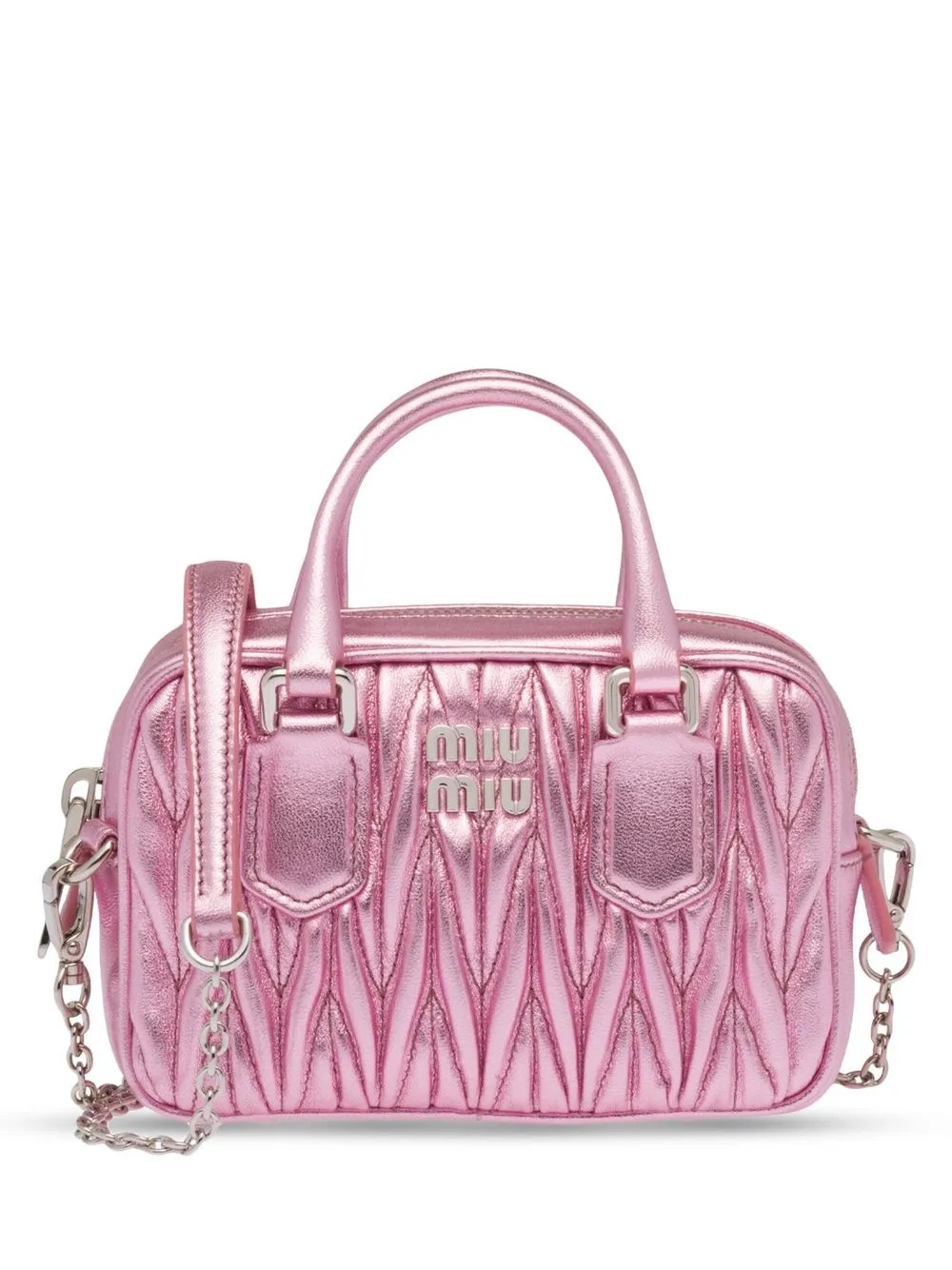 Miu Miu Bolsa Tote Matelassê Acabamento Metálico - Farfetch | Farfetch Global