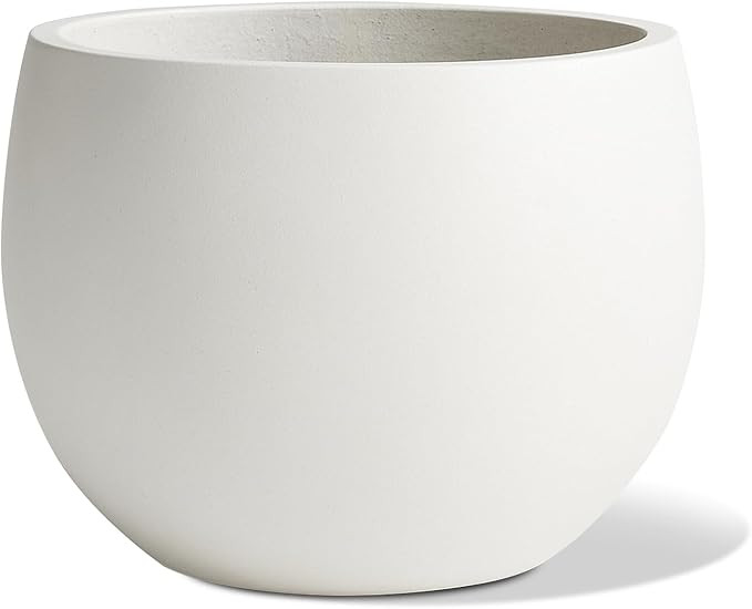 Ball Concrete Planter Outdoor Indoor, Large Tall Cement Plant Pots for Trees Flowers (White, 20 i... | Amazon (US)
