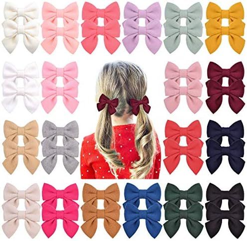 40PCS 2.8" Baby Girls Hair Bows Alligator Clips Woolen Hair Barrettes Hair Accessories for Little... | Amazon (US)