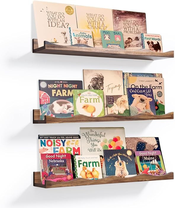 AZSKY Floating Bookshelf for Kids, Floating Shelves for Wall Cloud Picture Ledge Shelf Walnut 23.... | Amazon (US)