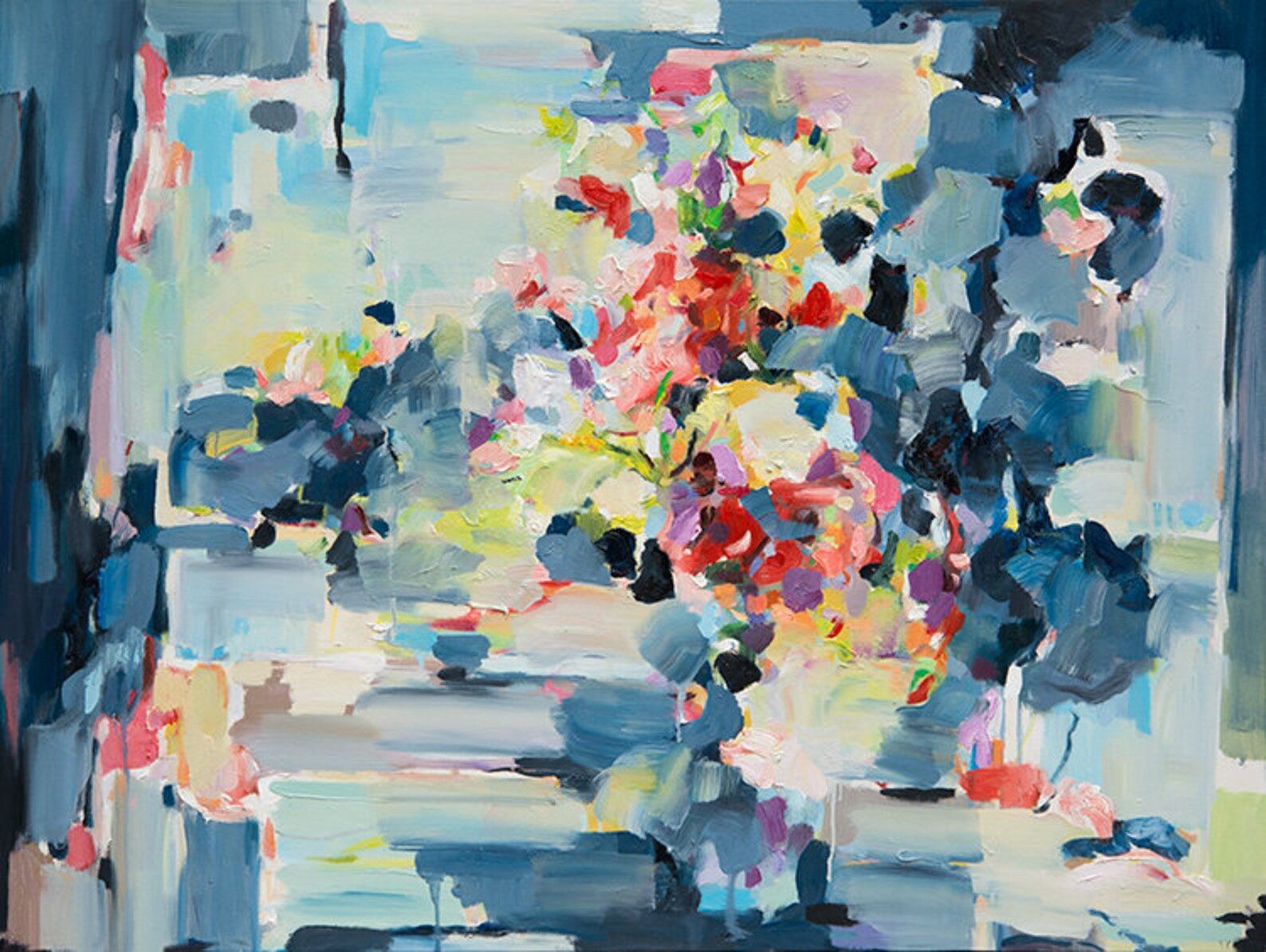 abstract blue canvas fine art print wall art,giclee print, office wall art , home gallery art , R... | Etsy (US)