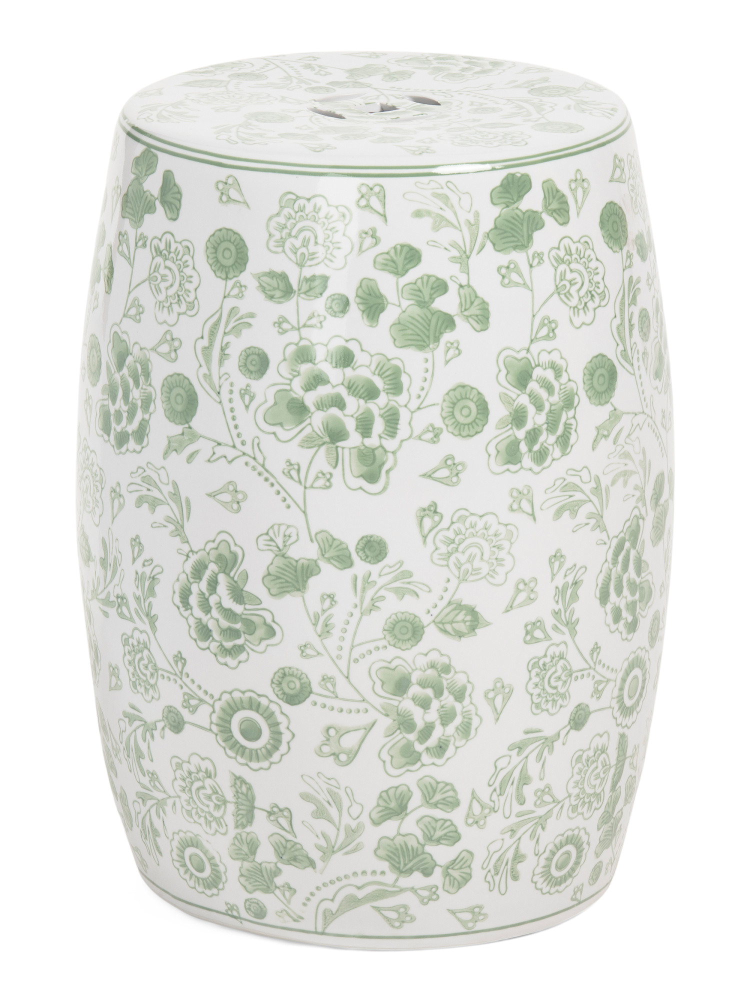 18in Hydrangea Ceramic Chinoiserie Stool | TJ Maxx