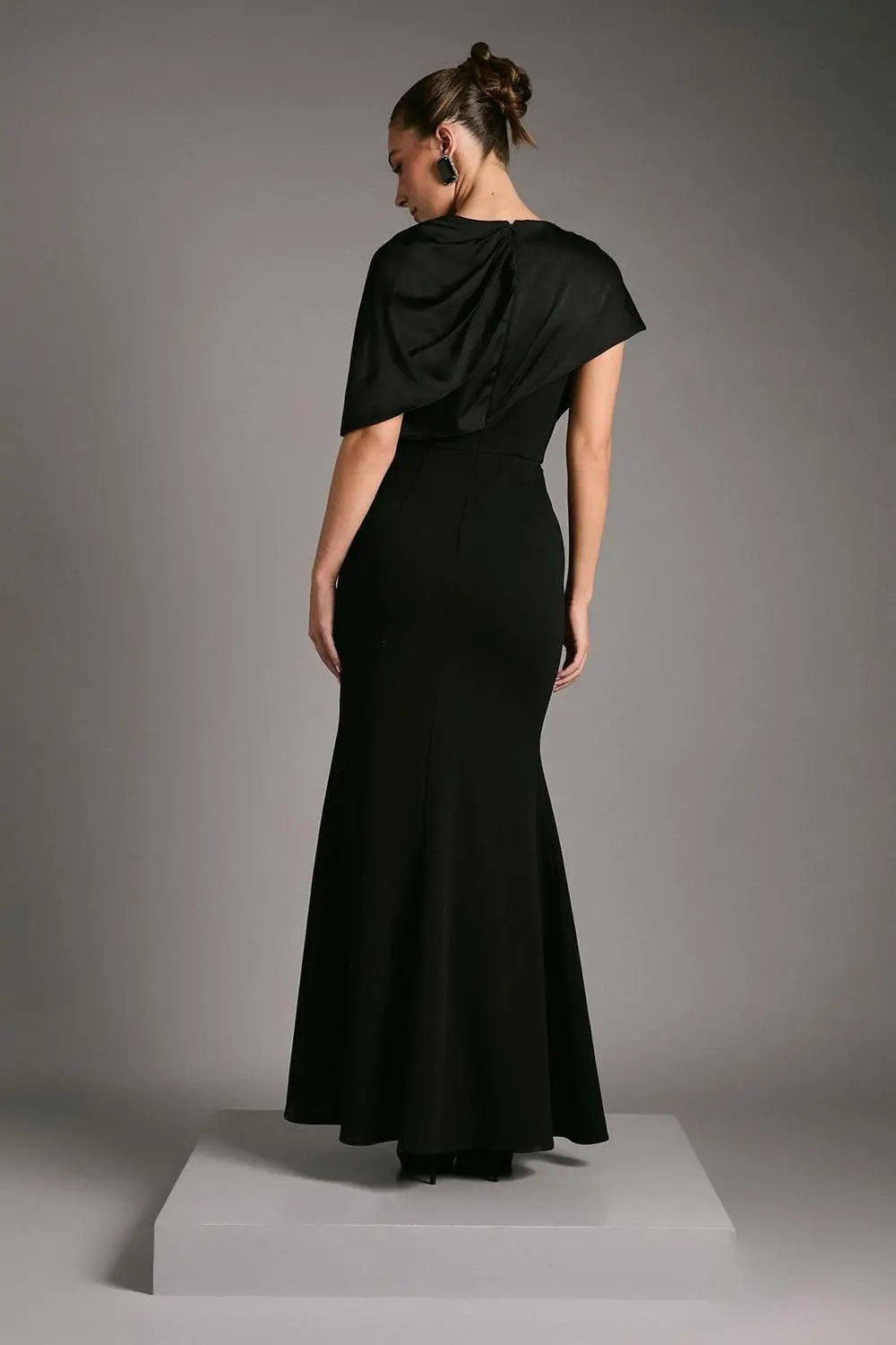 Black Coast Slinky Draped Detail Fishtail Maxi Dress | Debenhams | Debenhams UK