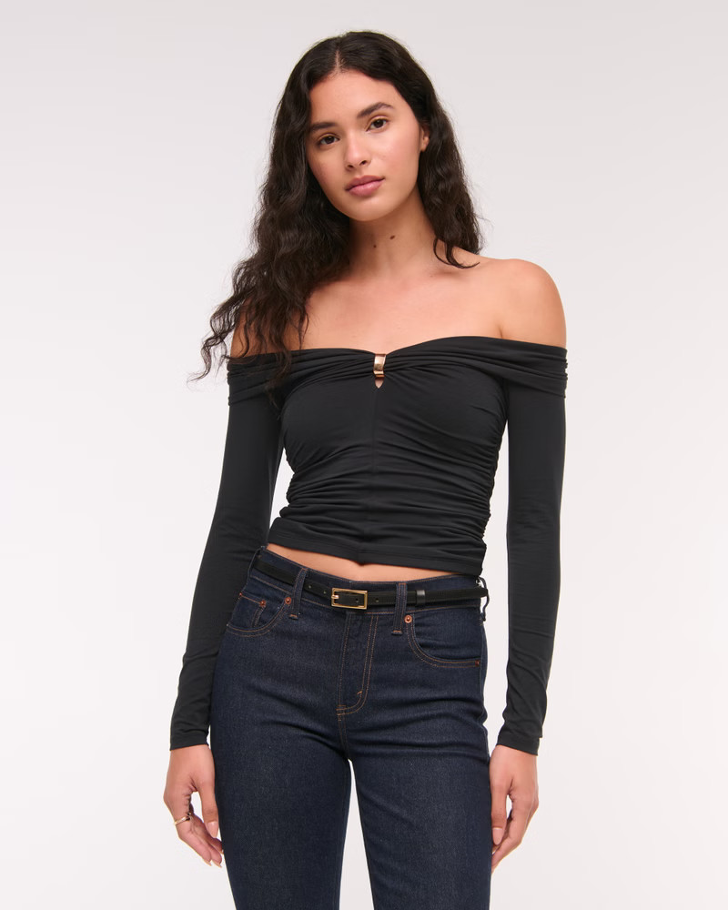 Off-The-Shoulder Hardware Top | Abercrombie & Fitch (US)