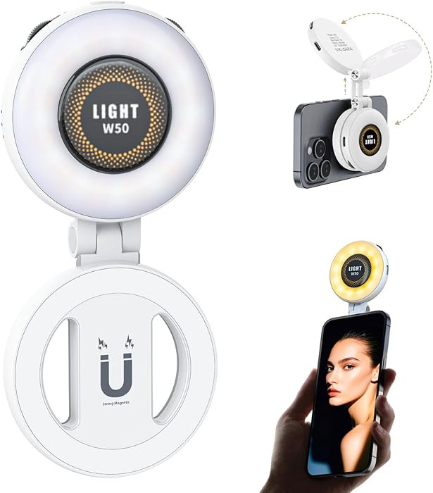 Magnetic Portable Selfie Light for iPhone - Phone Ring Light Rechargeable for Camera Picture Make... | Amazon (US)