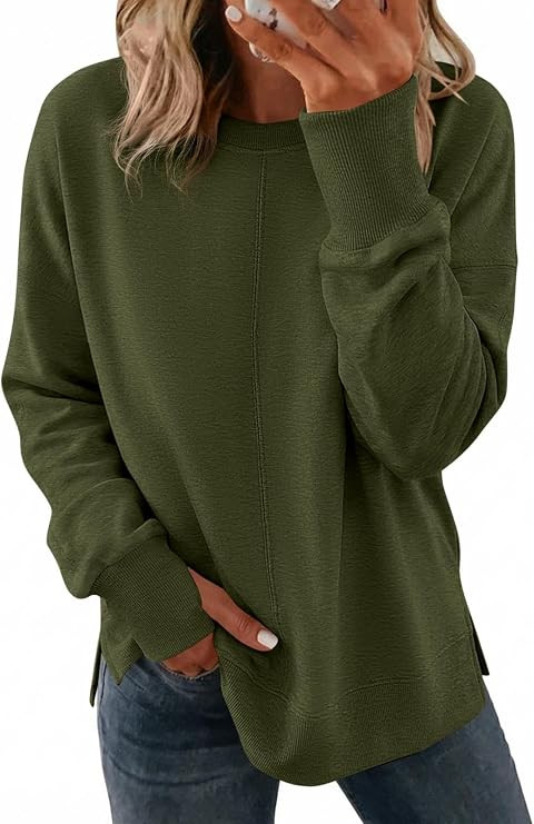 PRETTYGARDEN Womens Oversized Long Sleeve Crewneck Sweatshirts Thumb Hole | Amazon (US)