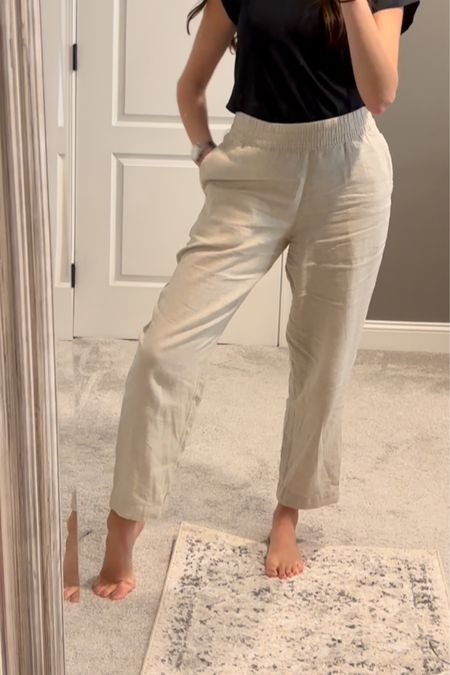 My FAVORITE pants right now!! These linen pants are SO comfy!!

They come in cropped and long length! These are the cropped I’m 5’3.

Linen
Beach vacation
Workwear
Pants 
Summer outfit
Summer outfits
Travel outfit 
Old navy finds


#LTKWorkwear #LTKFindsUnder50 #LTKSeasonal