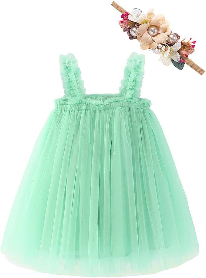 Amazon.com: Bow Dream Baby Girls Toddler Tutu Dress Infant Tulle Dress Party Princess Dress with ... | Amazon (US)