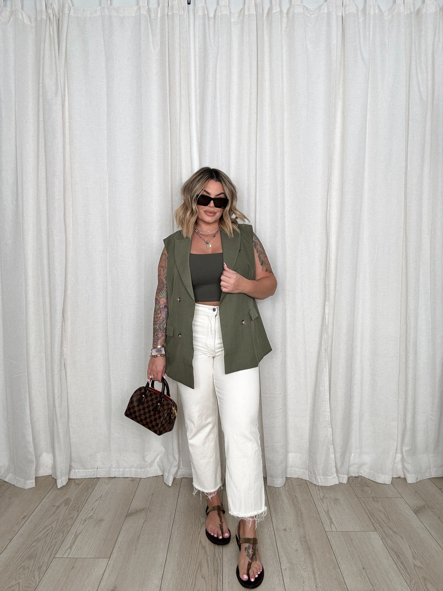 Jeans 32 ( I cut the bottom myself ) 
I linked the curve love style as well. Curve love gives you an extra 2 inches in hip and booty area. 

Vest XL 

Tanks linked similar to mine. 

Also linked some other shoe options that would be cute with this as well. 

Lip combo 
Liner natural 
Lipstick coverstar
#workwear #businesscasual #midsize #amazon #amazonfashion #spring #denim #abercrombie 

#LTKmidsize #LTKfindsunder50 #LTKfindsunder100