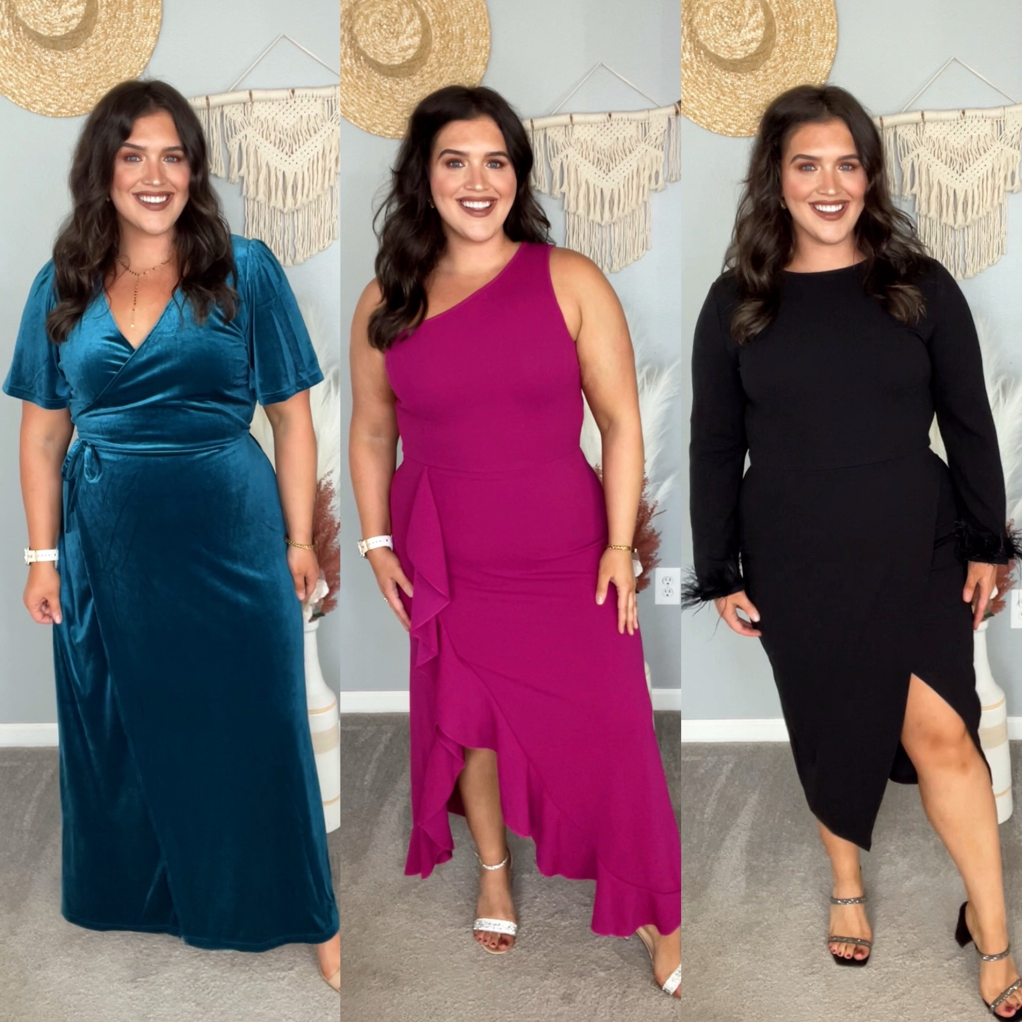 Curvy Amazon wedding guest dresss ❄️💒🥂 Holiday event dress, cocktail dress, velvet, feather, little black dress 
All size XL 
#formalwear #weddingguestdress #winterwedding #cocktaildress #littleblackdress #wrapdress #oneshoulder #velvet #feather #ootn #holidayparty 

#LTKHoliday #LTKwedding #LTKplussize