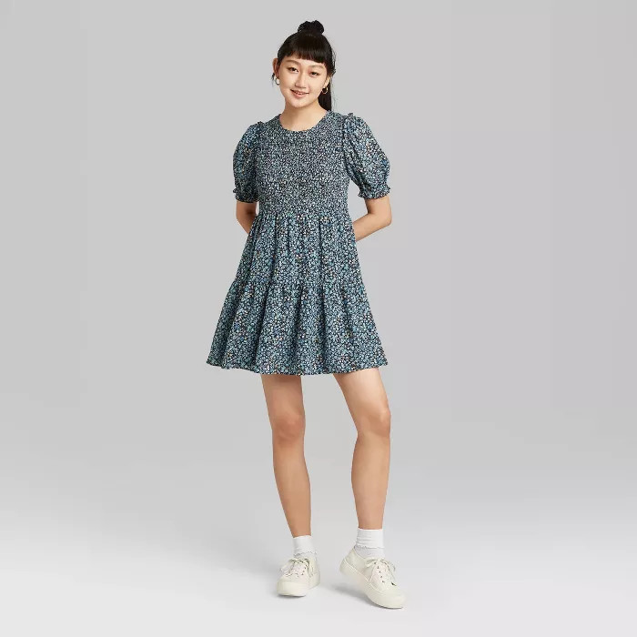 Women's Short Sleeve Smocked Top Tiered Dress - Wild Fable™ | Target