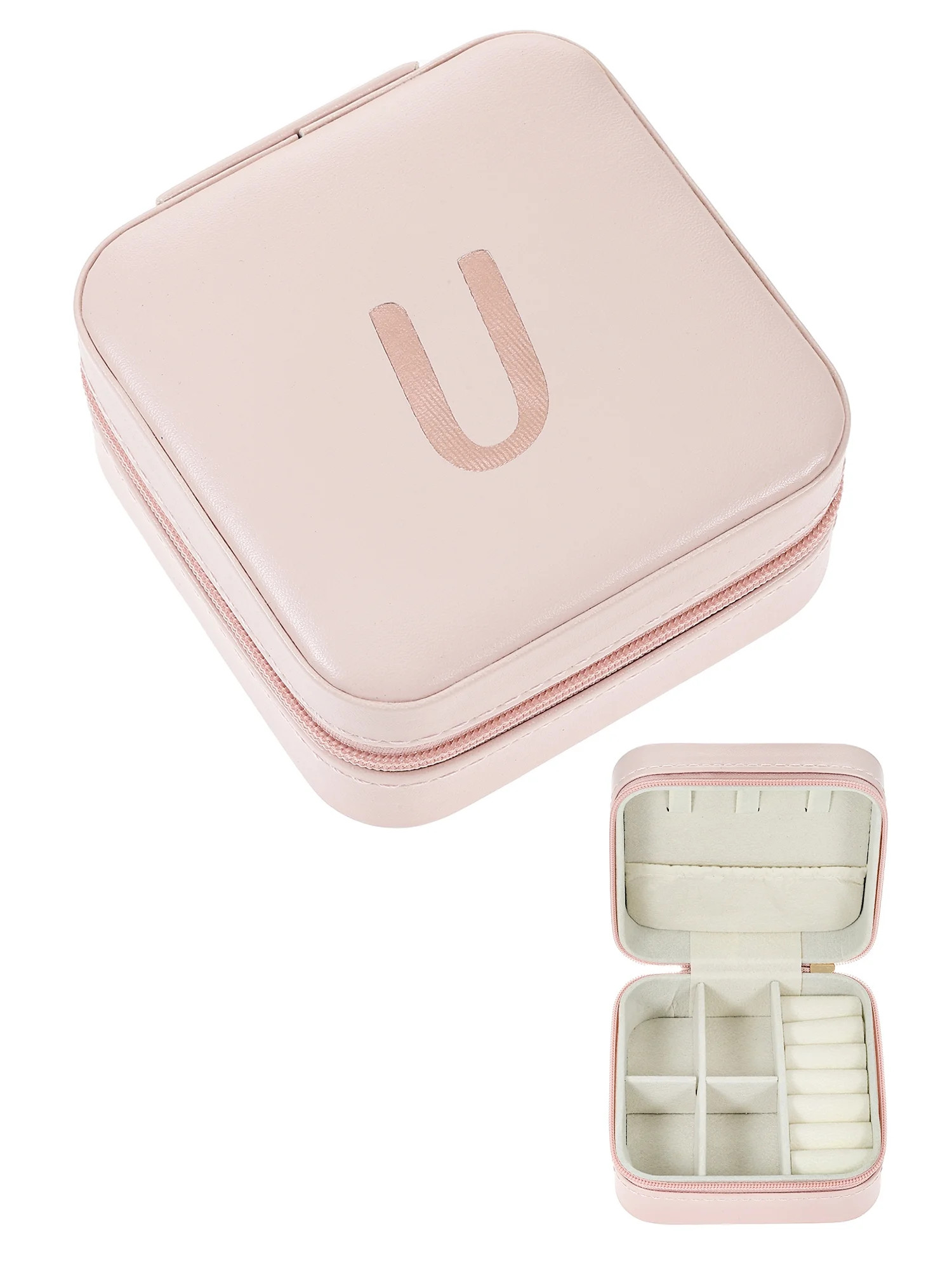 Time and Tru Zippered Jewelry Organizer, Blush, Letter U | Walmart (US)