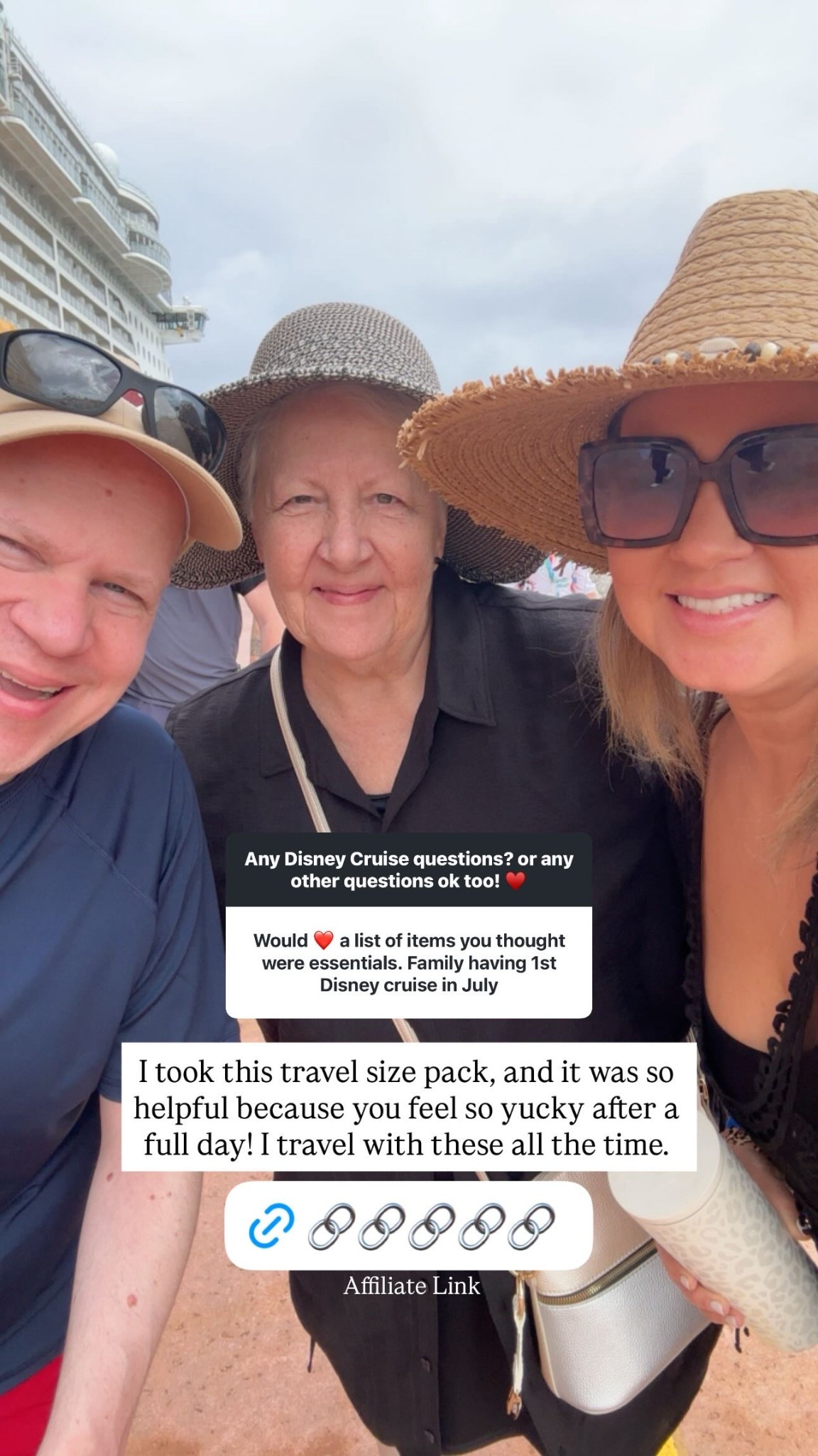 I took this travel size pack, and it was so helpful because you feel so yucky after a full day! I travel with these all the time.  Affiliate Link