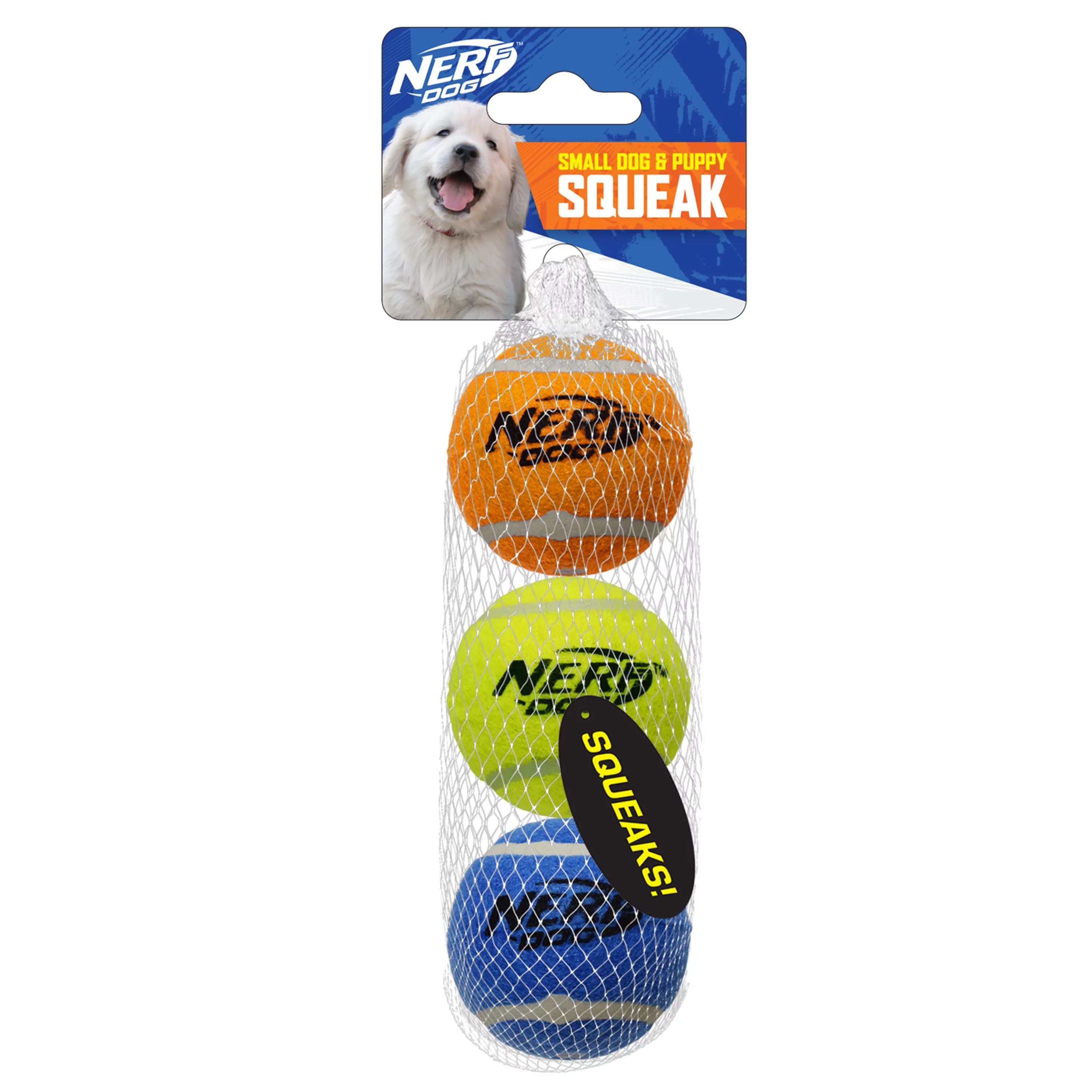 Nerf Dog 2-inch Squeak Tennis Ball Dog Toy, 3-Pack | Walmart (US)