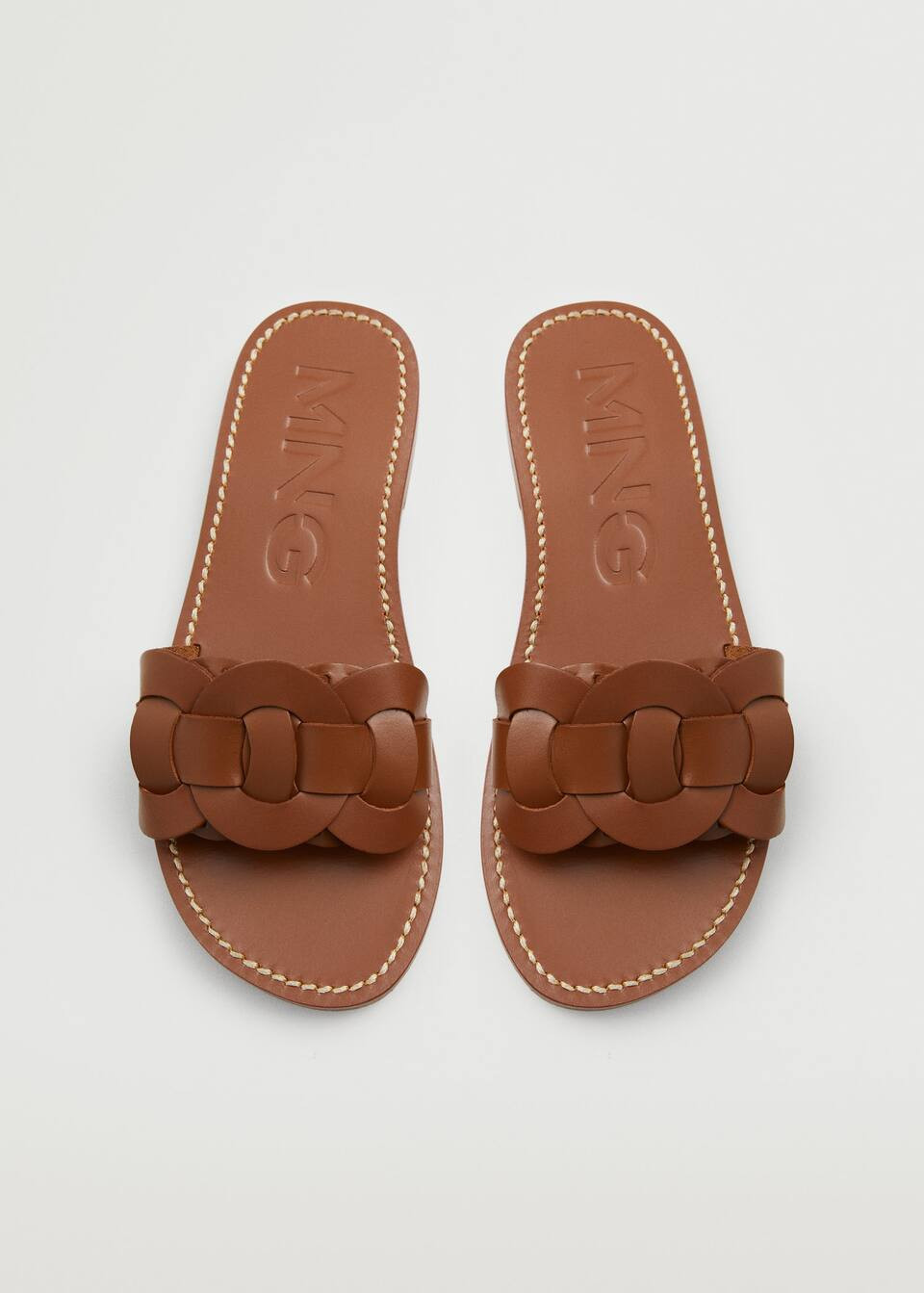 Leather braided sandals | MANGO (UK)