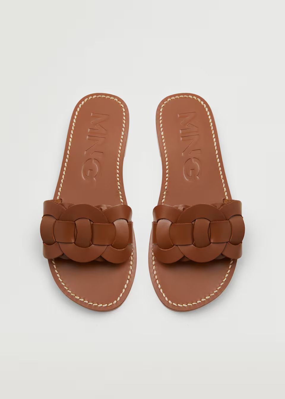 Leather braided sandals | MANGO (UK)