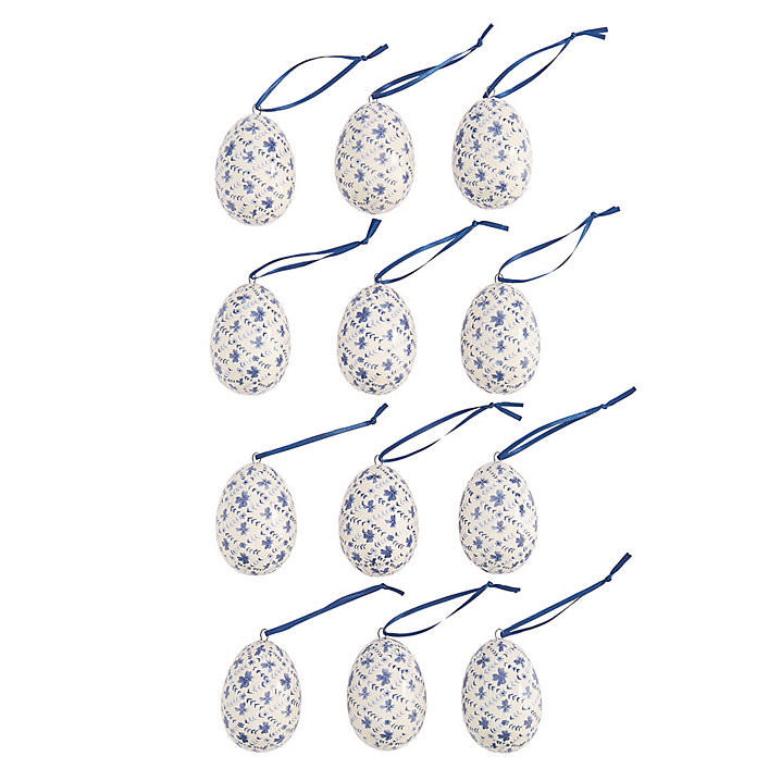 Hanging Easter Eggs Set/12 with Spring Garden Design & Ribbon Hangers | Ballard Designs, Inc.