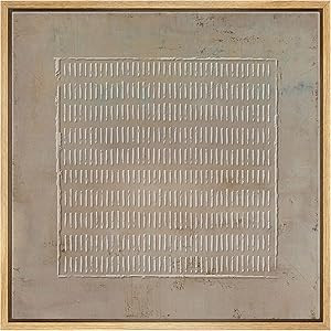 SIGNWIN Framed Canvas Print Wall Art Grunge Pastel Geometric Line Collage Abstract Shapes Illustr... | Amazon (US)