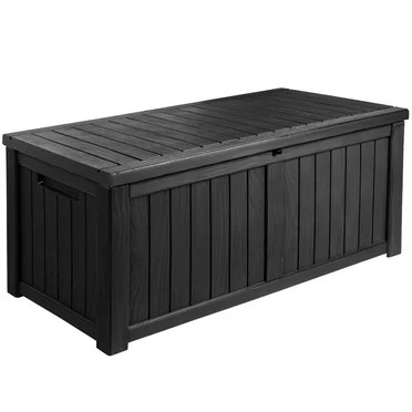 Devoko 100 Gallon Outdoor Box Deck Plastic Resin Storage Box, Brown - Walmart.com | Walmart (US)