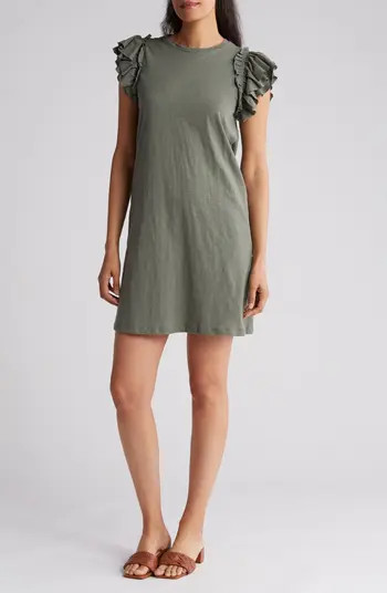 Ruffle Sleeve Cotton Dress | Nordstrom Rack