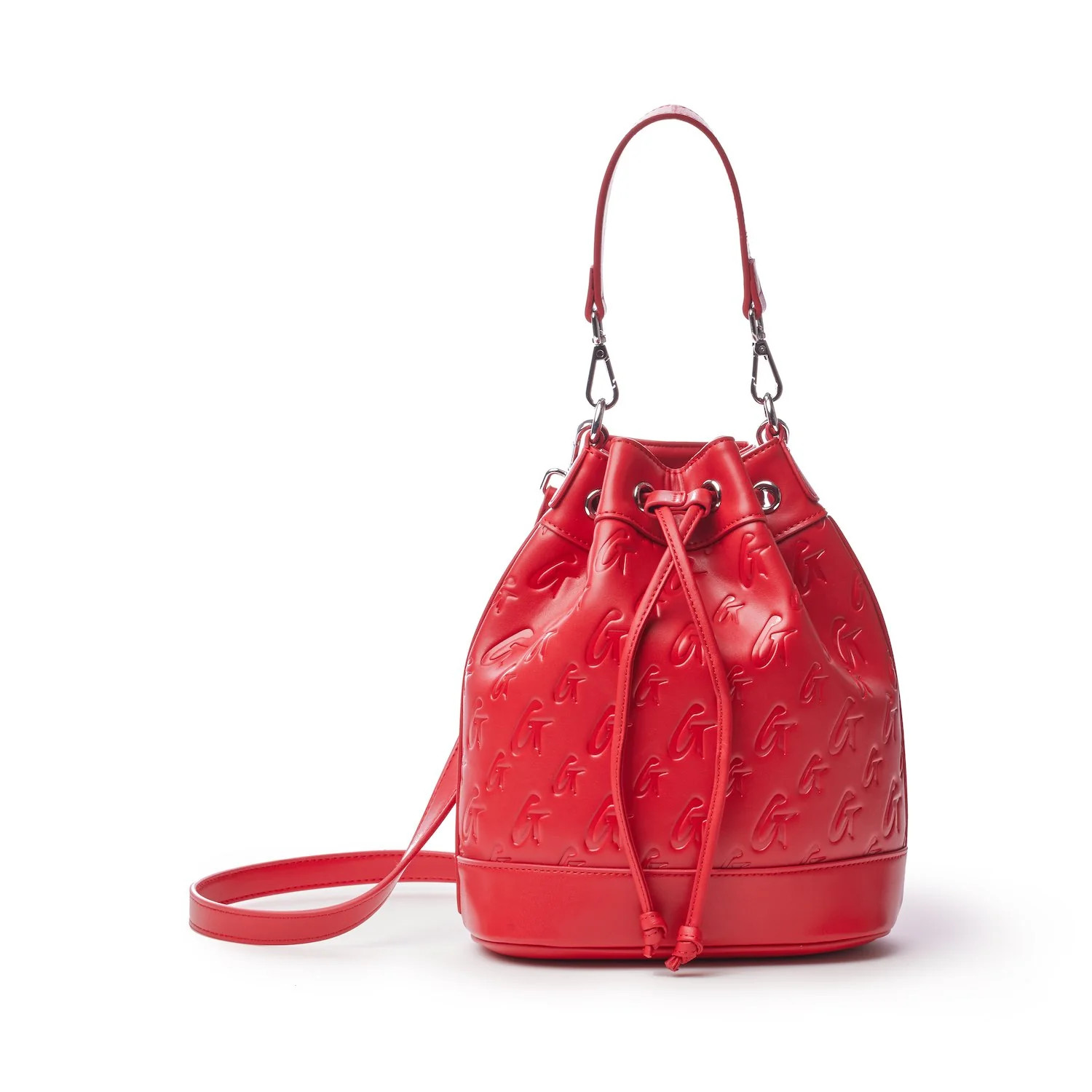 MONOGRAM MEDIUM BUCKET BAG MATTE RED | Glam-Aholic Lifestyle